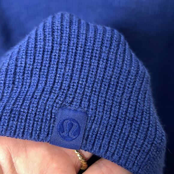 LULULEMON Merino Wool-Blend Ribbed Crewneck Sweater Heather Psychic Blue {3V52} - Picture 6 of 6